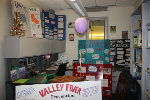 Health Sciences Research Assistants create materials for VFA Day at UC Merced